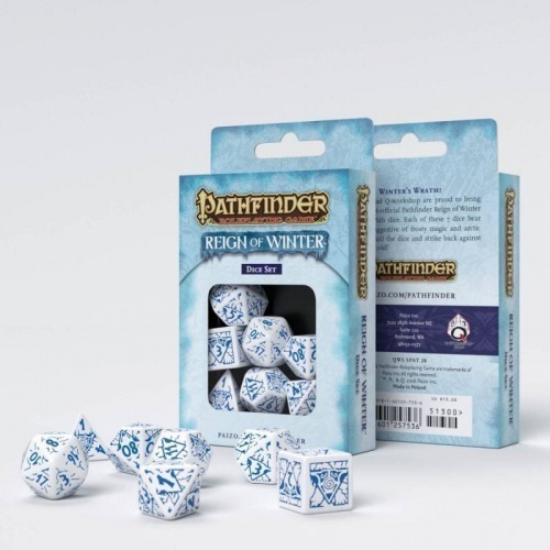 Набор кубиков Pathfinder "Reign of Winter" для RPG. , бело-синий фото 2