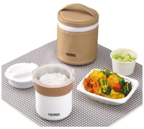 Термос для еды с чехлом и емкостью Thermos JBS-360 (0,36 литра), белый фото 3
