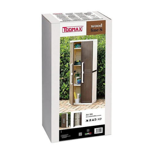 Шкаф пластиковый Toomax Wood Line S узкий 2 двери 4 полки фото 2