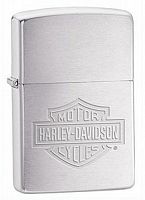 Зажигалка Zippo Harley-Davidson®, с покрытием Brushed Chrome, латунь/сталь, серебристая, 36x12x56 мм