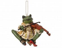 Ёлочная игрушка "Лягушонок-скрипач", полистоун, 9 см, SHISHI