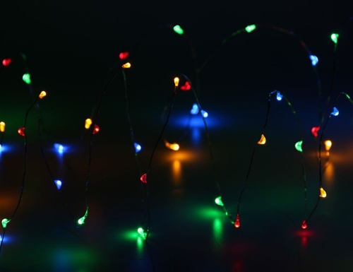 Гирлянда "Светлячки", LED-огни, серебристый провод, батарейки, Koopman International фото 4