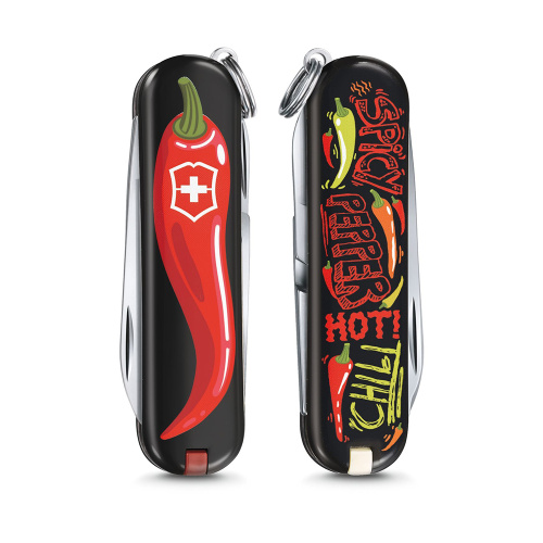 Нож-брелок Victorinox Classic LE 2019, 58 мм, 7 функций, "Chili Peppers"