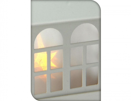 Светящееся украшение "Домик для огонька" белый, 1 тёплый белый LED-огонь, 6х8 см, разные модели, Koopman International фото 5