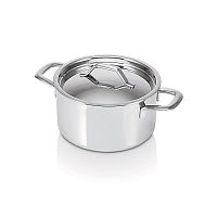 Кастрюля BEKA TRI-LUX 23 л (18 см) из нержавеющей стали Tri-ply с зеркальной полировкой, цвет серый