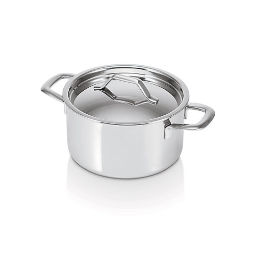 Кастрюля BEKA TRI-LUX 23 л (18 см) из нержавеющей стали Tri-ply с зеркальной полировкой, цвет серый