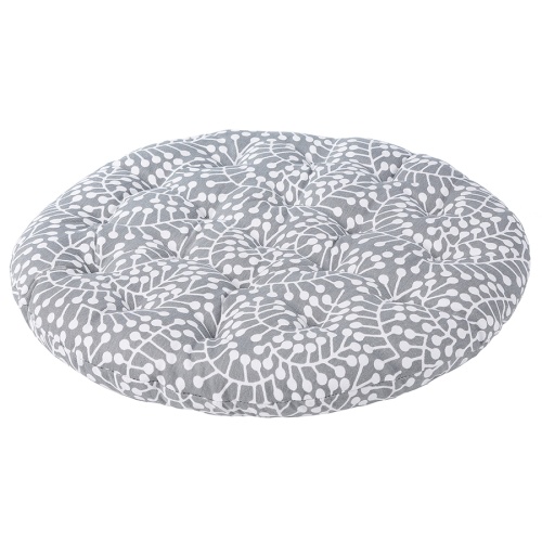 Подушка на стул круглая серого цвета с принтом Спелая Смородина из коллекции scandinavian touch, 40 см фото 2