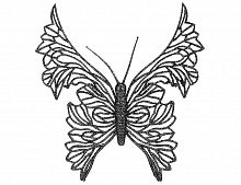 Украшение "Бабочка-искристое кружево" на клипсе, чёрная, 18 см, Koopman International