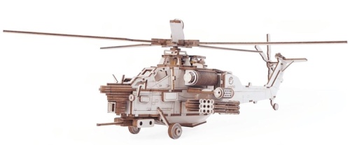 Конструктор 3D деревянный Lemmo Вертолет Ночной охотник фото 2