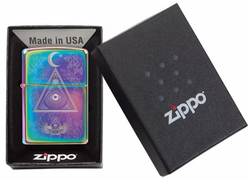 Зажигалка Zippo Classic с покрытием Multi Color, латунь/сталь, разноцветная, глянцевая, 36x12x56 мм фото 3
