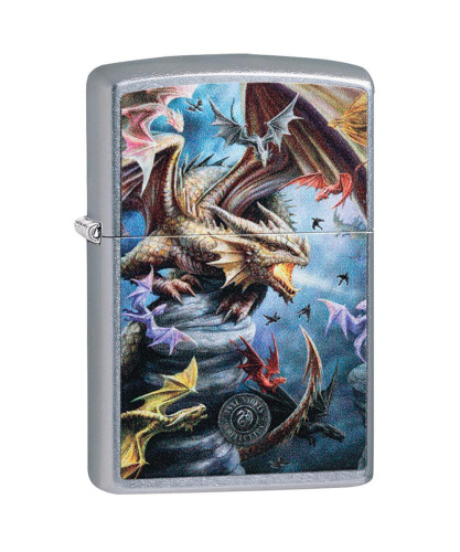 Зажигалка Zippo Anne Stokes, покрытие Street Chrome™, латунь/сталь, серебристая, матовая