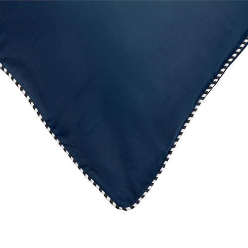 Набор из двух наволочек темно-синего цвета с контрастным кантом из коллекции essential фото 4