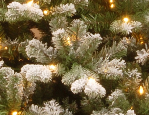 Искусственная ель "Шеффилд" заснеженная, (литая хвоя РЕ+PVC), теплые белые LED лампы, National Tree Company фото 3