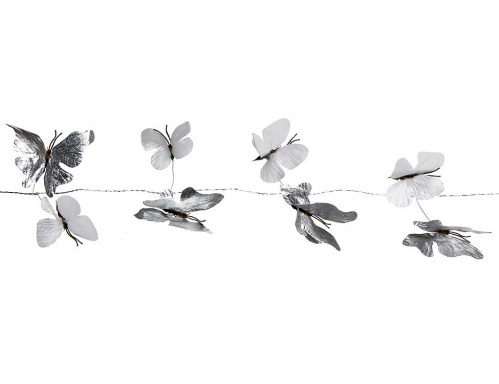 Гирлянда "Бабочки", бело-серебряная, 182 см, Edelman фото 2