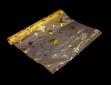 Ткань для декорирования "Танец со звёздами" (звезды с четырьмя лучами.), золотая, 36.5х200 см, Koopman International