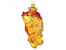 Ёлочная игрушка "Золотая рыбка", коллекция 'Формовые игрушки', стекло, 15 см, Ариель