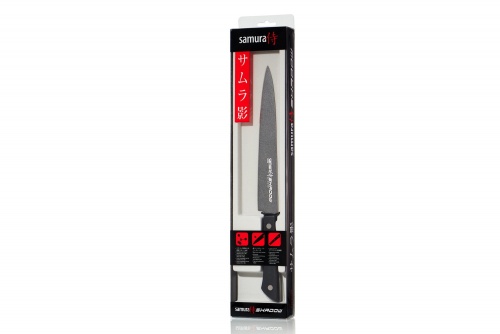 Нож Samura для нарезки Shadow слайсер с покрытием Black-coating, 19,6 см, AUS-8, ABS пластик фото 3