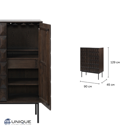 Шкаф для напитков unique furniture, latina, 90х45х129 см фото 2