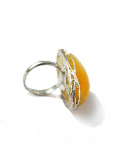 Роскошное кольцо из натурального балтийского янтаря и серебра, 200-10,9 фото 3