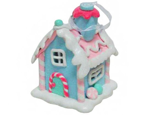 Ёлочная игрушка "Сахарный домик мечты" с подсветкой LED-огнями, полирезин, 6.6х6.6х8.5 см, Forest Market