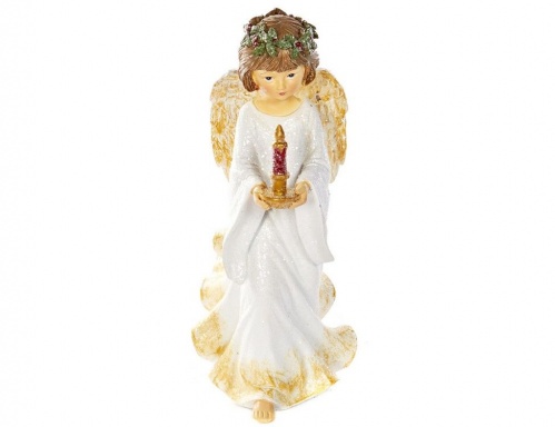 Статуэтка "Девочка ангелочек со свечой" (идущая), полистоун, 20.5 см, Goodwill