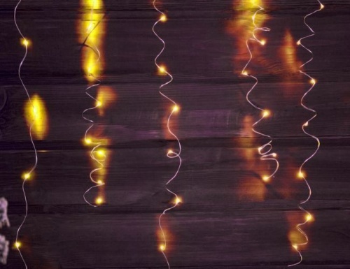Световой занавес "Светлячок мерцающий", 256 LED-огней мерцающих, 1.6х1.6 м, серебристый провод, Торг-Хаус фото 5