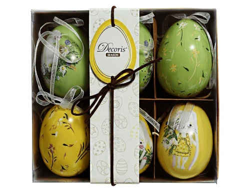 Декоративные пасхальные яйца КРОЛИЧЬЯ ЛУЖАЙКА, подарочный набор, 7.5 см (упаковка 6 шт.), Kaemingk фото 3
