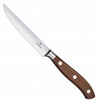 Нож Victorinox для стейка, лезвие 12 см, серрейторная заточка, дерево (подарочная упаковка)