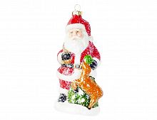 Ёлочная игрушка "Дед мороз с оленёнком", пластик, 6.5х5.5х13.5 см, Новогодняя сказка