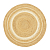 Ковер из джута круглый с вставками белого цвета из коллекции ethnic, 90см