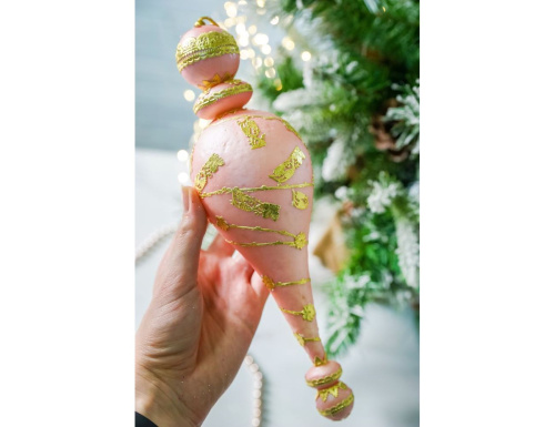 Ёлочная игрушка РОЗОВОЕ ЧУДО, полиэстер, 25 см, Winter Deco фото 2