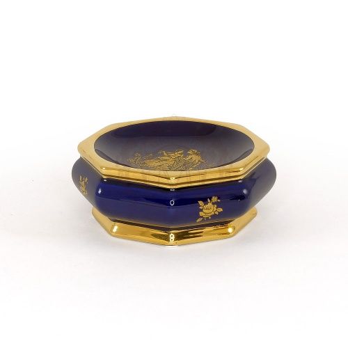 AMANTE BLU Блюдце для украшений 14х14хН5,5 см, керамика, цвет синий, декор золото фото 2