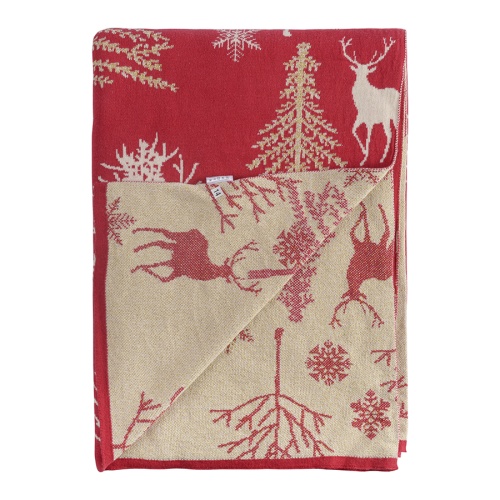 Плед из хлопка с новогодним рисунком winter fairytale из коллекции new year essential, 130х180 см фото 3