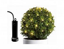 Гирлянда "Сетка-шар для деревца" или КУСТИКА DURAWISE, 60 теплых белых LED-огней, батарейки, 35 см+50 см, контроллер, черный провод, уличная, Kaemingk