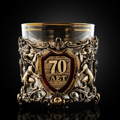 Бокал для виски юбилей 70 лет в деревянной шкатулке, 50407009/7 фото 4