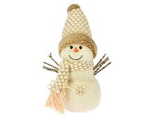 Декоративная фигура ЗОЛОТИСТЫЙ СНЕГОВИЧОК , текстиль, 32 см, Koopman International