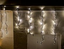Светодиодная гирлянда-бахрома МЕРЦАЮЩИЙ БАЛКОН, 256 тёплых белых LED-огней, 2.25х0.8 м, контроллер, таймер, черный провод ПВХ, IP44, Kaemingk