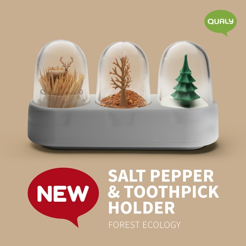 Набор емкостей для соли, перца, зубочисток, с подставкой forest ecology фото 9
