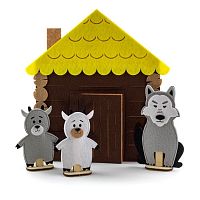 Пальчиковый театр Сказка Волк и семеро козлят (герои+домик)