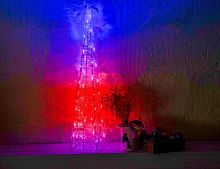Светящаяся фигура ЁЛКА 'ОЖИВШАЯ РАДУГА', акриловые нити, 50 RGB LED-огней, меняющих цвета, 90 см, уличная, Kaemingk