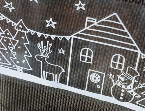 Новогодняя наклейка бордюр "Праздничный дворик", 23х49 см, Peha Magic фото 4