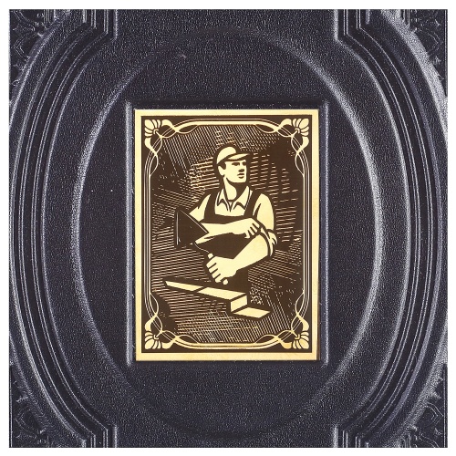 Визитница настольная «Строителю» с накладкой покрытой золотом 999 пробы фото 3
