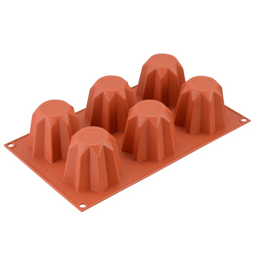 Форма для приготовления кексов mini pandoro, 34 х 18 х 6 см, силиконовая, красная фото 6