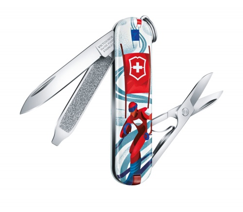 Нож-брелок Victorinox Classic LE 2020, 58 мм, 7 функций, "Ski Race" фото 4