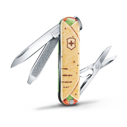 Нож-брелок Victorinox Classic LE 2019, 58 мм, 7 функций, "Mexican Tacos" фото 2