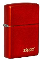 Зажигалка Zippo Classic, с покрытием Metallic Red, латунь/сталь, красная, матовая, 38x13x57 мм