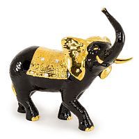 GIARDINO Статуэтка слон 40х25хН37 см, керамика, цвет черный, декор золото, swarovski