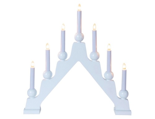 Светильник горка рождественская EMMA на 7 свечей, деревянный, белый, 45х45 см, STAR trading фото 2