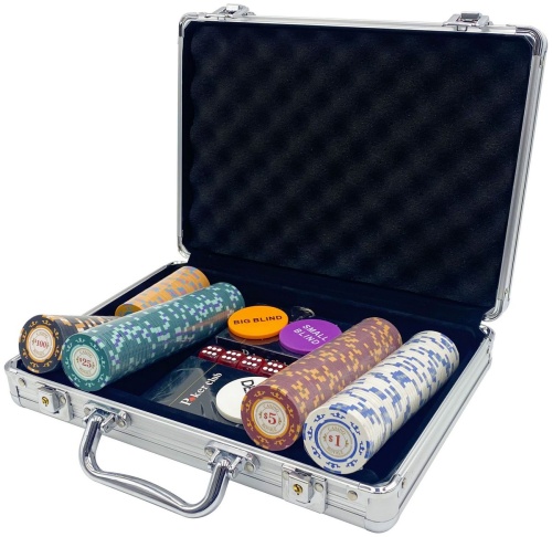 Покерный набор "Premium Poker" Casino Royal, 200 фишек 14 г с номиналом в чемодане