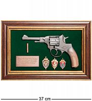 ПК-217 Панно с пистолетом "Наган со знаками ФСБ" в под. уп. 25х37